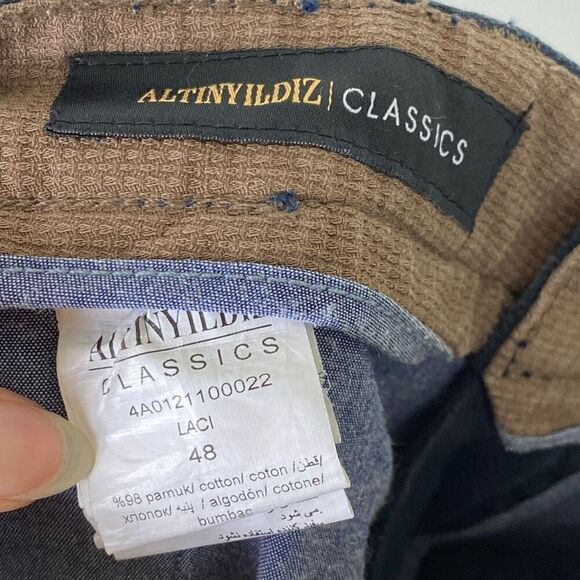 Altinyildiz Classics Laci Navy Blue Textured Chino Pants Size 32 - Picture 5 of 6
